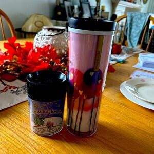 Starbuck tumbler with mini kids Christmas tumbler